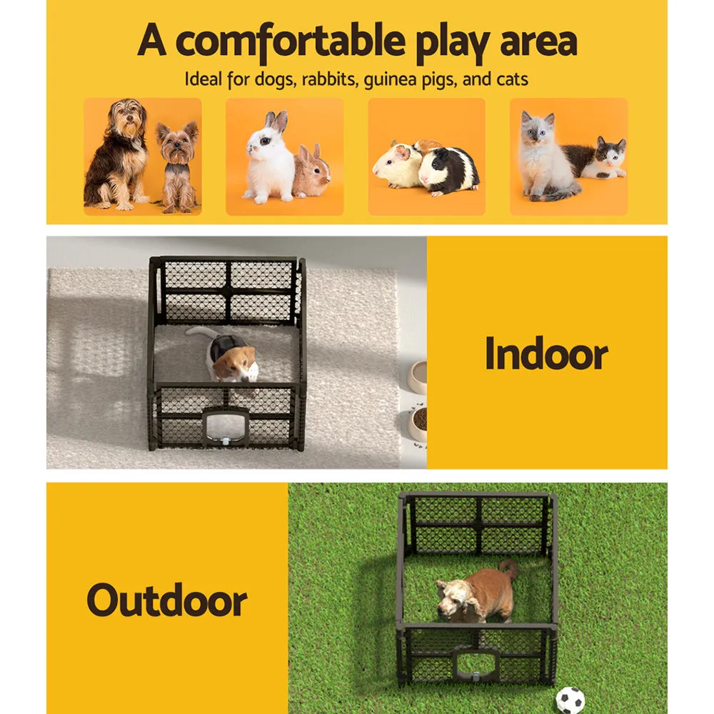 i.Pet Dog Playpen Enclosure 4 Panel Pet Fence Plastic Play Pen