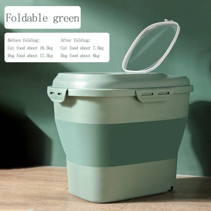 Large Pet Dog Cat Foldable Food Storage Bucket