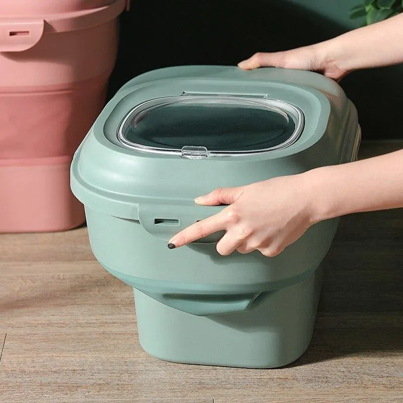 Large Pet Dog Cat Foldable Food Storage Bucket