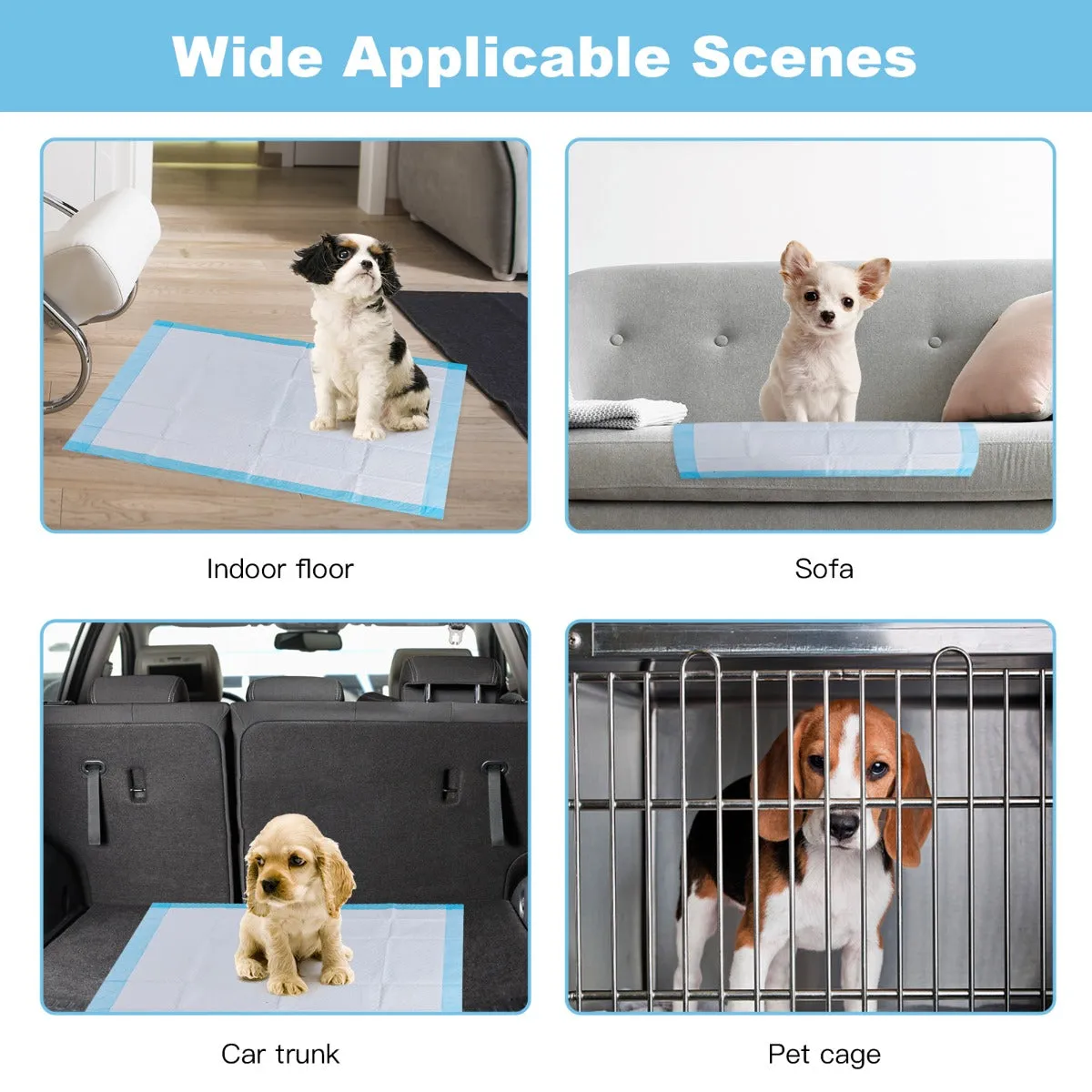 NNECW 100 Pcs Extra Large Dog Pee pads with Super Absorbent & Leak-Proof
