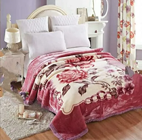 OMAJA HOME Silky Soft Floral Double Bed Embossed Double PlSilky Mink Blanket for Winters - Embossed Design That Will Enhance Your Room with Vibrant Attractive -(Multicolor), lightweight
