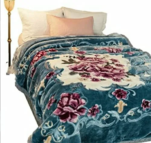 OMAJA HOME Silky Soft Floral Double Bed Embossed Double PlSilky Mink Blanket for Winters - Embossed Design That Will Enhance Your Room with Vibrant Attractive -(Multicolor), lightweight