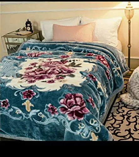 OMAJA HOME Silky Soft Floral Double Bed Embossed Double PlSilky Mink Blanket for Winters - Embossed Design That Will Enhance Your Room with Vibrant Attractive -(Multicolor), lightweight