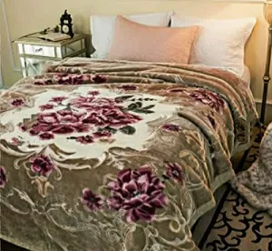 OMAJA HOME Silky Soft Floral Double Bed Embossed Double PlSilky Mink Blanket for Winters - Embossed Design That Will Enhance Your Room with Vibrant Attractive -(Multicolor), lightweight