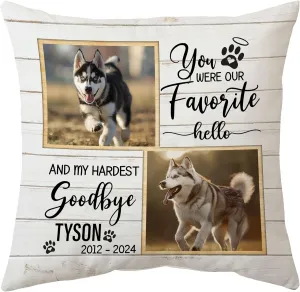 Personalized Pet Photo Memorial Pillow with Insert 12"x12" Double-Sided Printed Sympathy Gifts for Loss of Dog - Dog Remembrance Gifts - Custom Pet Picture Memorial Gifts Home Decor Pillow