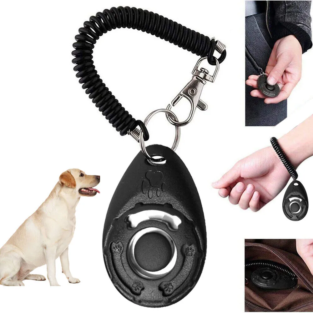 Pet Dog Training Clickers Whistle with Wrist Strap Puppy Cats Birds Keychain