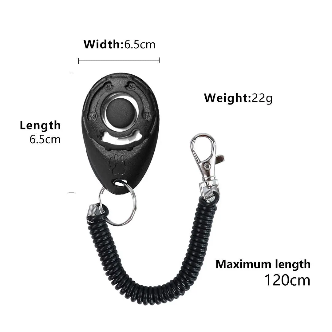 Pet Dog Training Clickers Whistle with Wrist Strap Puppy Cats Birds Keychain