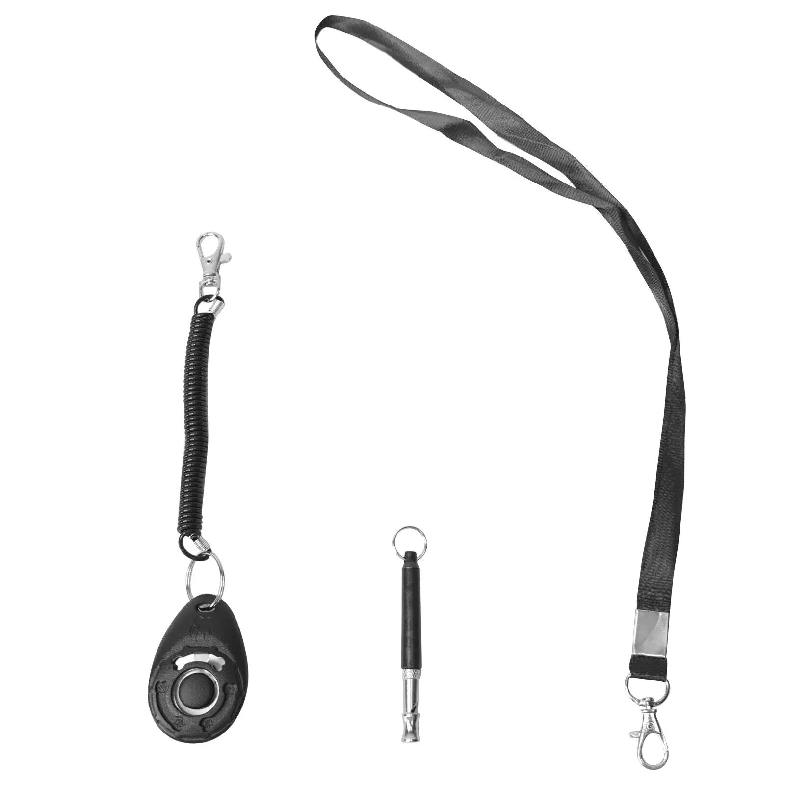 Pet Dog Training Clickers Whistle with Wrist Strap Puppy Cats Birds Keychain