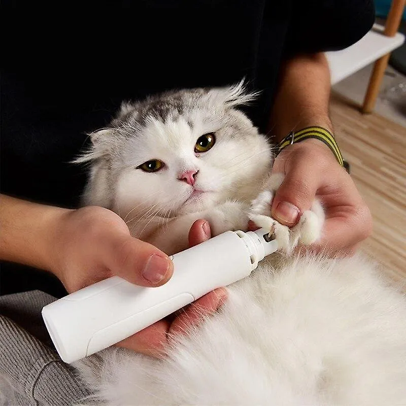 Pet nail tools usb charging nail sharpener automatic cleaning manicure nail polisher white pet nail art tools