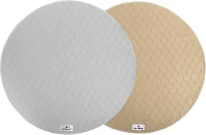 Pet Parents Pawtect Pads Washable Pee Pads for Dogs (2pack) of Premium Dog Pee Pads, Waterproof Puppy Pads & Reusable Dog Pads, Whelping Pads & Modern Pee Pads for Dogs (Tan/Grey, 36" Round)
