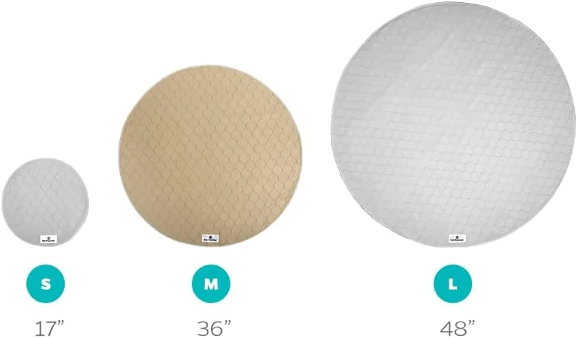 Pet Parents Pawtect Pads Washable Pee Pads for Dogs (2pack) of Premium Dog Pee Pads, Waterproof Puppy Pads & Reusable Dog Pads, Whelping Pads & Modern Pee Pads for Dogs (Tan/Grey, 36" Round)