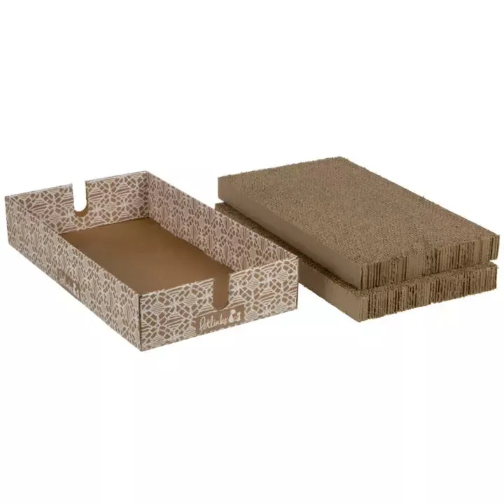 Petlinks Scratcher's Choice  Bed Box & Refills Reversible Corrugate Cat Scratch Blocks & Cat Bed with Catnip Infusion Technology, 2 count Scratch Blocks (Extra Large)