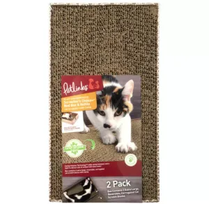 Petlinks Scratcher's Choice  Bed Box & Refills Reversible Corrugate Cat Scratch Blocks & Cat Bed with Catnip Infusion Technology, 2 count Scratch Blocks (Extra Large)