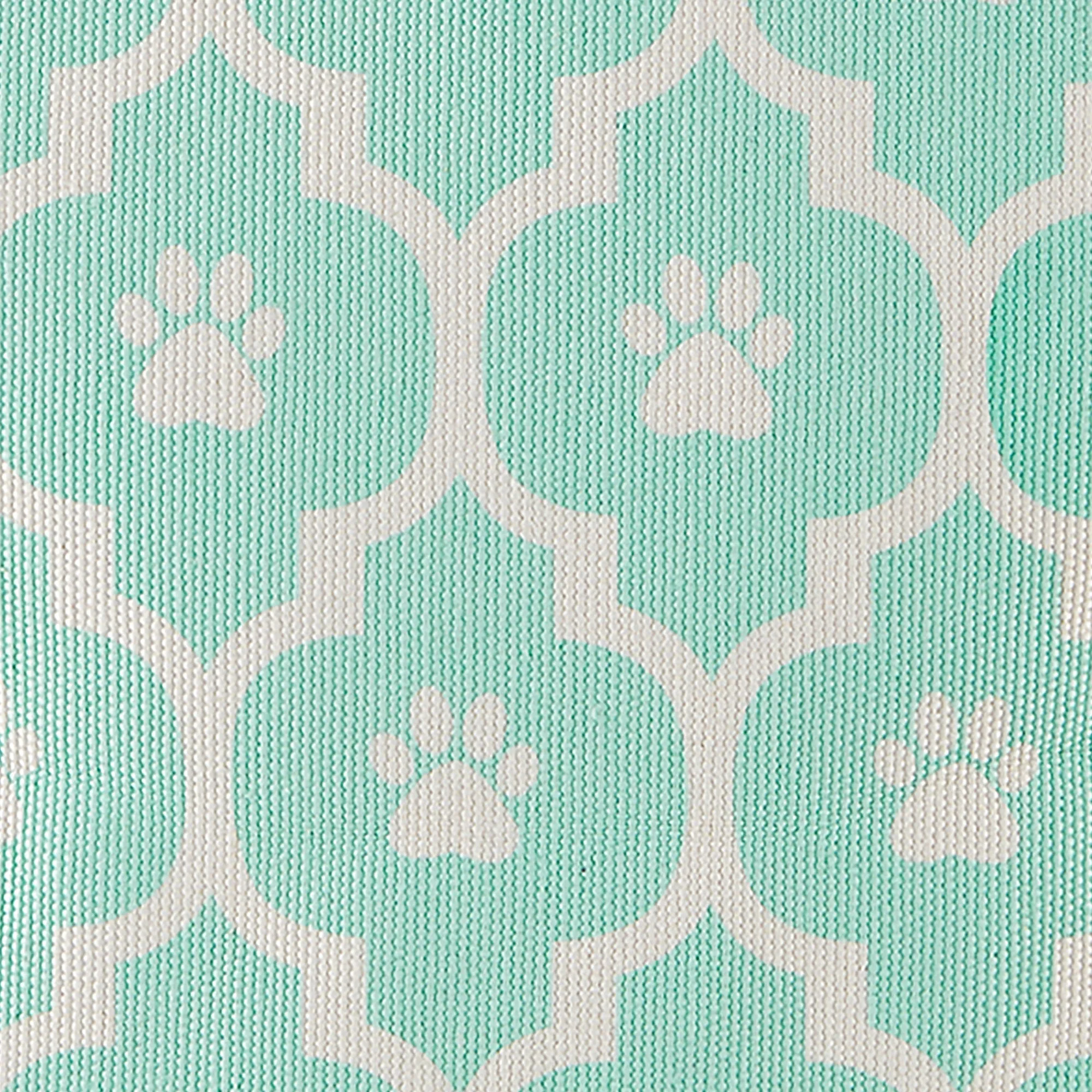Polyester Pet Bin Lattice Paw Aqua Rectangle Medium 16X10X12