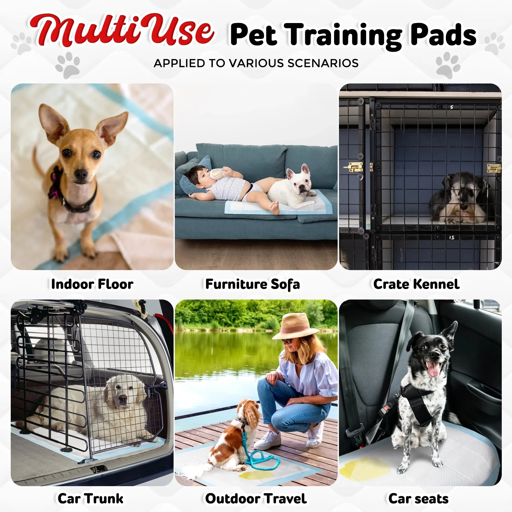 Puppy Pads Training Pads, Large, 22 in X 22 In, 65 Count Disposable Dog Pee Pet Pads