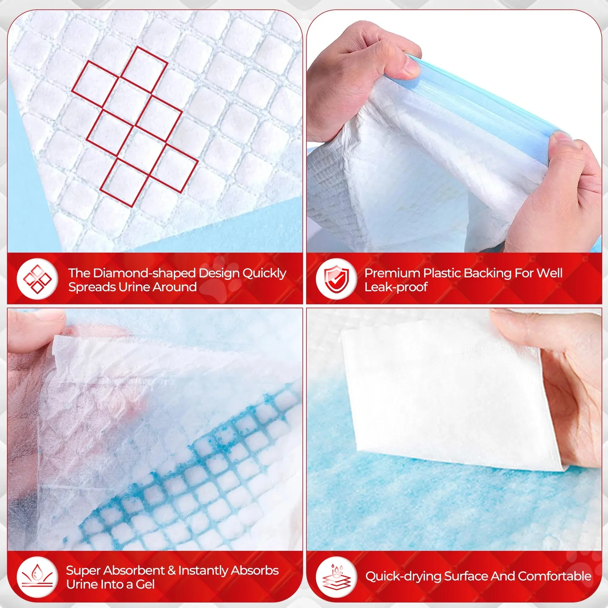 Puppy Pads Training Pads, Large, 22 in X 22 In, 65 Count Disposable Dog Pee Pet Pads