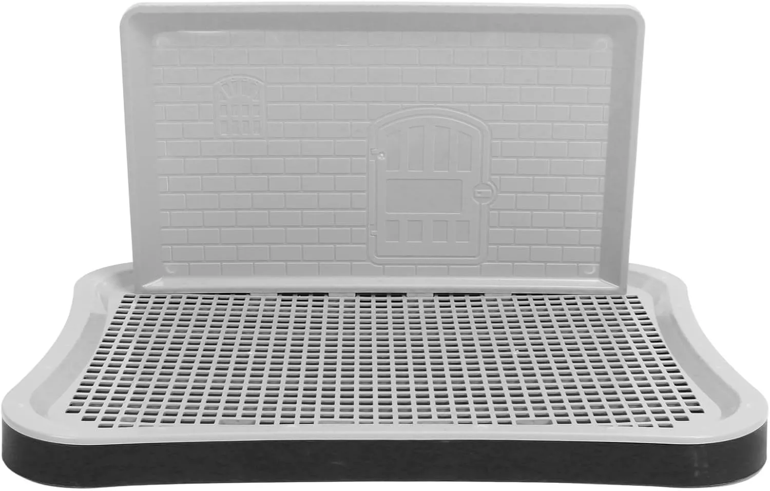Puppy Potty Training Tray,Portable Puppy Mesh Training Potty Dog Training Toilet with Wall Column Removable Pee Pad Tray for Large Small Medium Pets (Black)