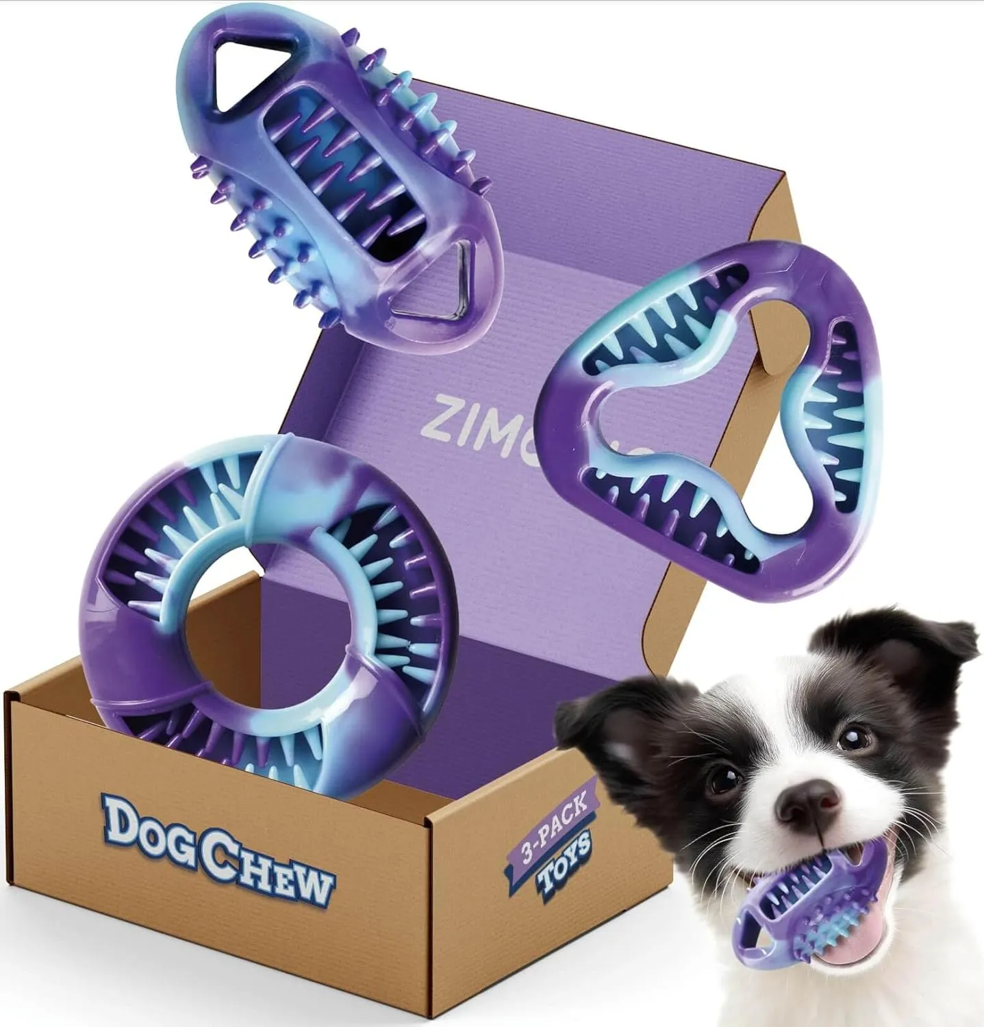 Puppy Teething Toys, Stuffable Dog Toys for Extended Playtime, Rubber chew Toys for Small Dogs, Puppy Toys to Keep Them Busy - Up to 30 lbs, 3 Pack