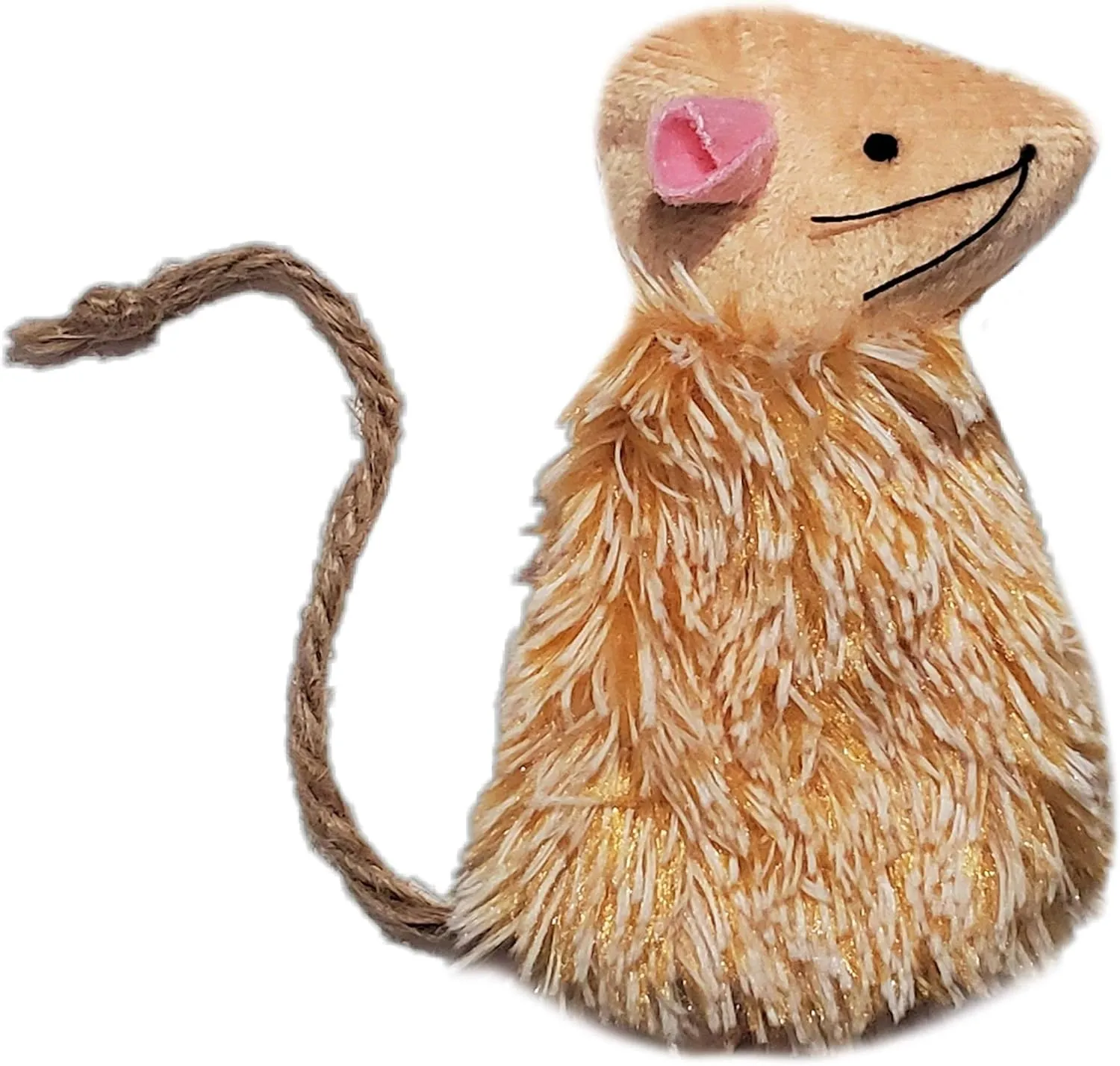 Refillable Mouse Toy Stuffed with Your Choice of 5 Different Cat Drugs (Tatarian Honeysuckle, Silver Vine, Valerian Root, Lemongrass, Catnip) (Brown, 4-in-1 Catnip Alternative Blend)