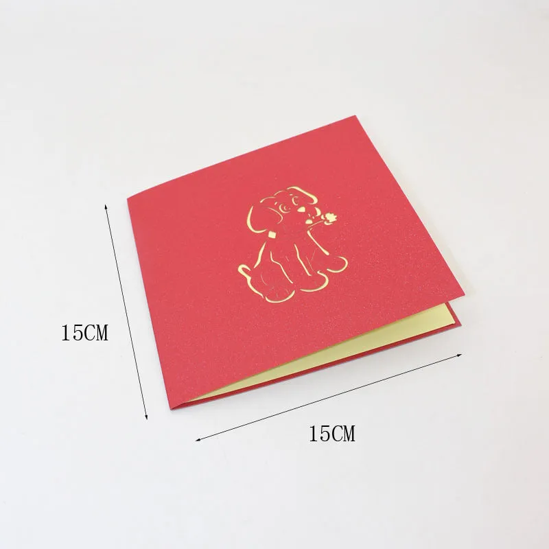 Single Dog Blessing Handmade Greeting Card 3D Pop-up Greeting Card