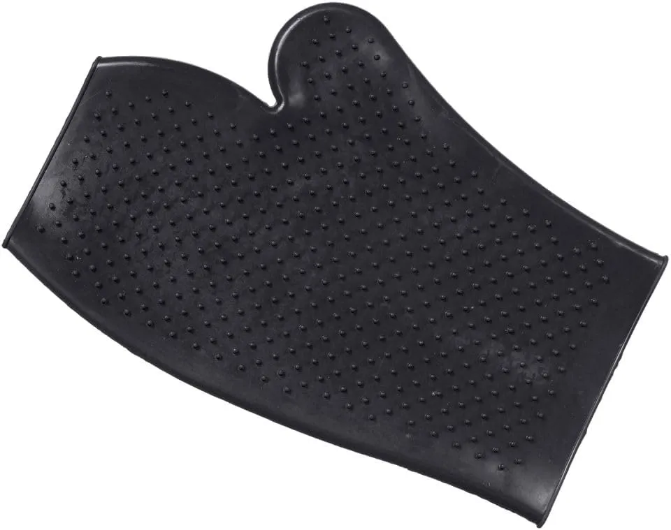 Tough 1 Rubber Grooming Gloves, Black
