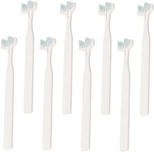 VOSAREA 8Pcs Comfortable Pet Toothbrush Dual Head Soft Bristle Dog Cat Toothbrushes for Oral Care Ergonomic Design for Easy Use Dog Supply for Healthy Teeth