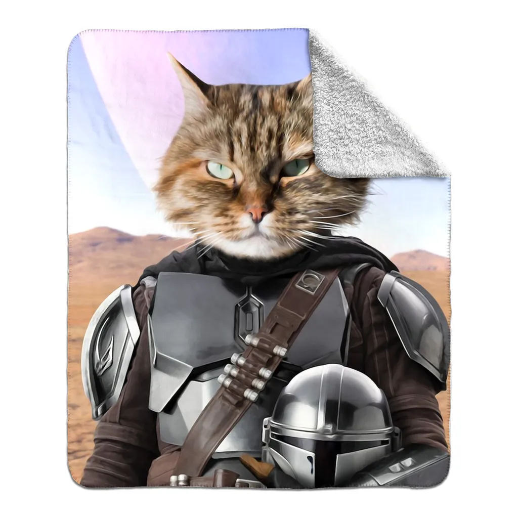 Wanderlorian - Mandalorian & Star Wars Inspired Custom Pet Portrait Fleece Sherpa Blanket