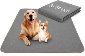 Washable Pee Pads for Dogs, 36x54 Inch- 1 Pack Superior Reusable Puppy Pads Pet Training Pads 100% Waterproof Dog Pee Pad for Dogs, Cats, Bunny & Senior, Dog Mats for Floor Protector