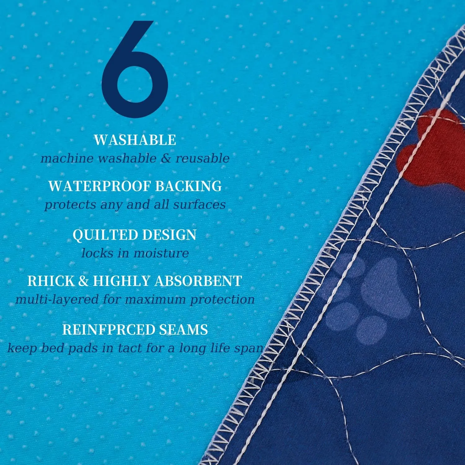 Washable Pee Pads for Dogs   Pet Grooming Gloves - Waterproof & Non-Slip Fast Absorbing Puppy Potty Training Pads,Reusable Whelping Pads, Pee Pad for Guinea Pig Cage,Dog Playpen Mat
