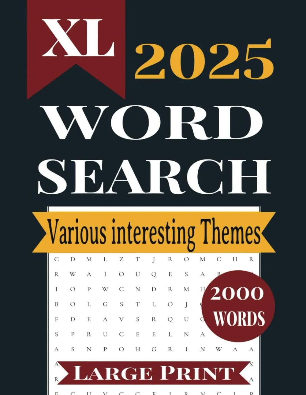 XL 2025 Word Search Book Paperback  Large Print, February 27, 2025
