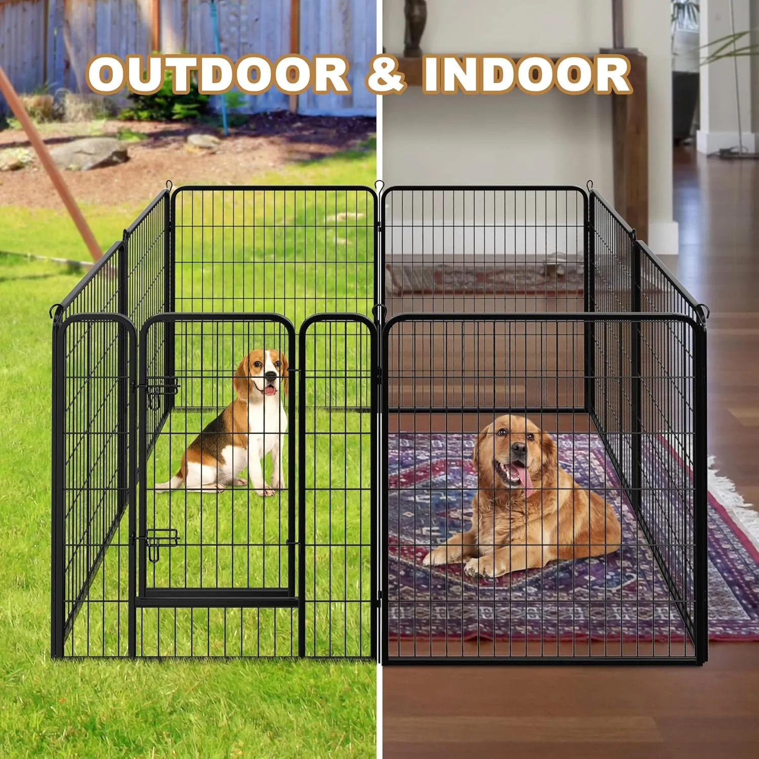 ZENY Dog Fences for The Yard, Camping, Dog Pens Outdoor, Dog Pen Indoor, 8 Panels Dog Playpen for Small/Medium/Dogs, 40 Inch Height Pet Exercise Pen for Rabbit/Puppy/Small Animals
