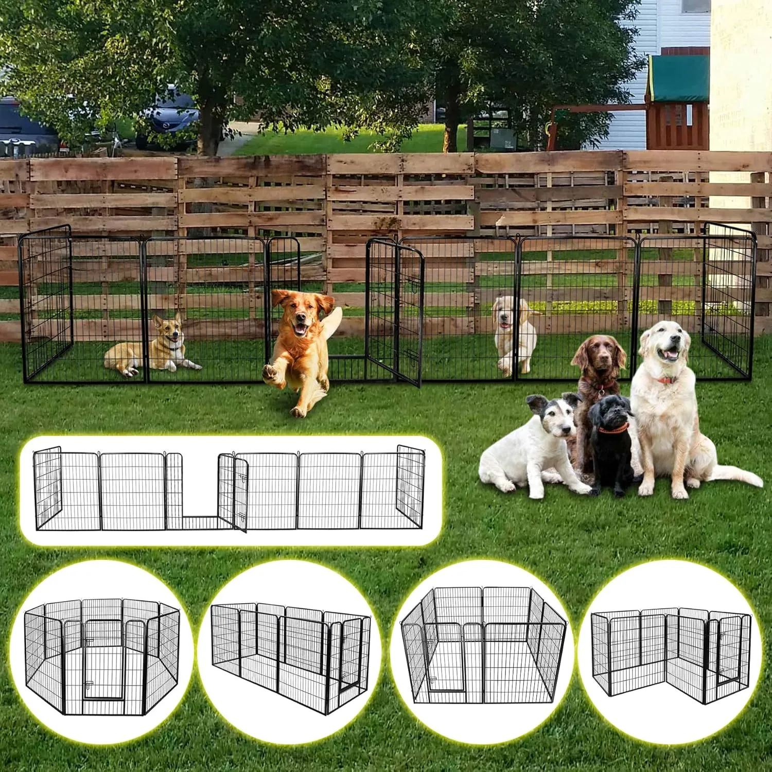 ZENY Dog Fences for The Yard, Camping, Dog Pens Outdoor, Dog Pen Indoor, 8 Panels Dog Playpen for Small/Medium/Dogs, 40 Inch Height Pet Exercise Pen for Rabbit/Puppy/Small Animals
