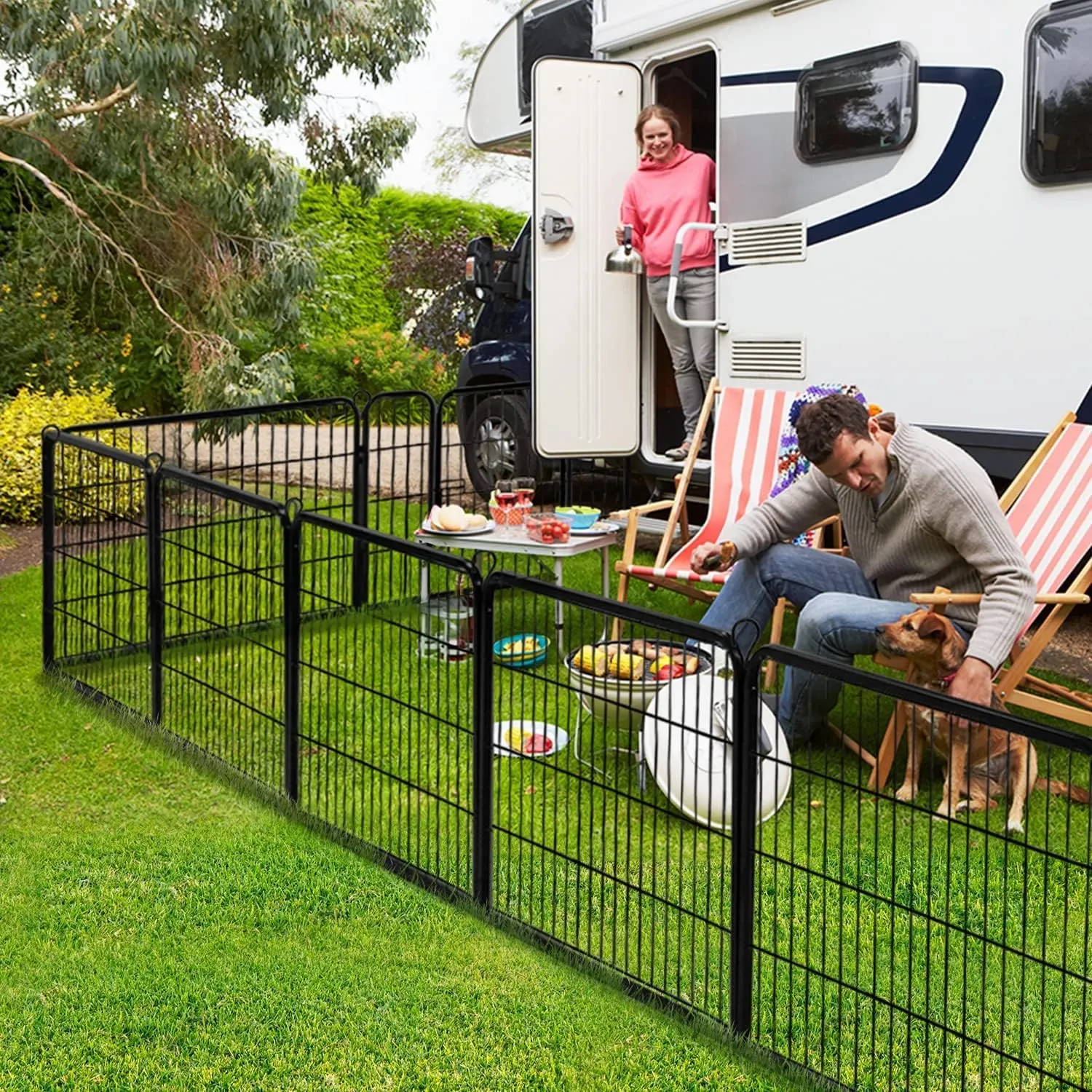 ZENY Dog Fences for The Yard, Camping, Dog Pens Outdoor, Dog Pen Indoor, 8 Panels Dog Playpen for Small/Medium/Dogs, 40 Inch Height Pet Exercise Pen for Rabbit/Puppy/Small Animals